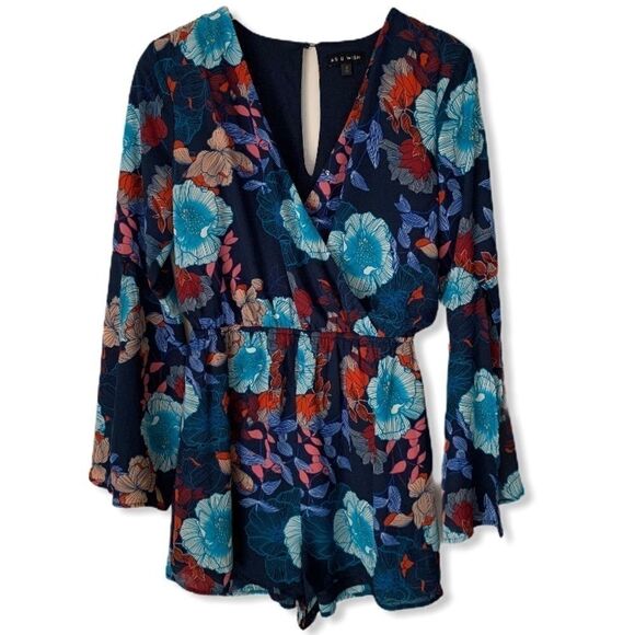 As U Wish Bell Slit Sleeve Long sleeve Romper - Picture 1 of 9
